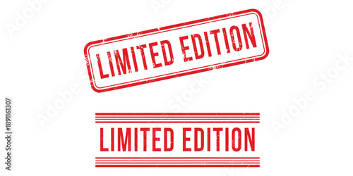 Limited edition stamp and text on white background