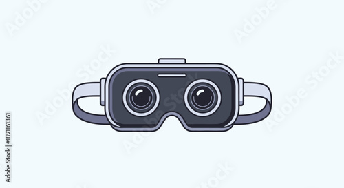 Virtual reality headset illustration technology and entertainment concept