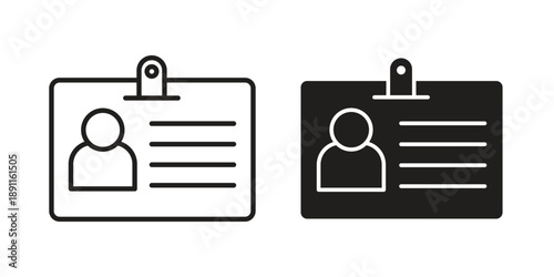 ID badge icon for templates, web design and infographics. EPS10