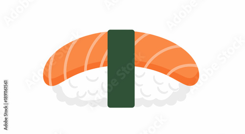 Fresh salmon nigiri sushi isolated on white background for culinary design