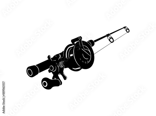 Fishing Reel with Rod and Line