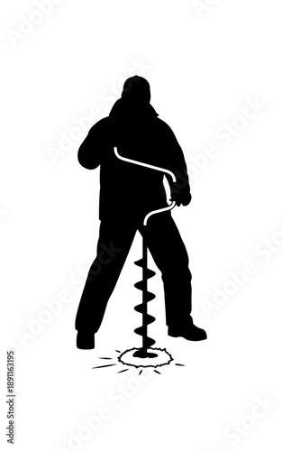 Man Drilling Hole in Ground