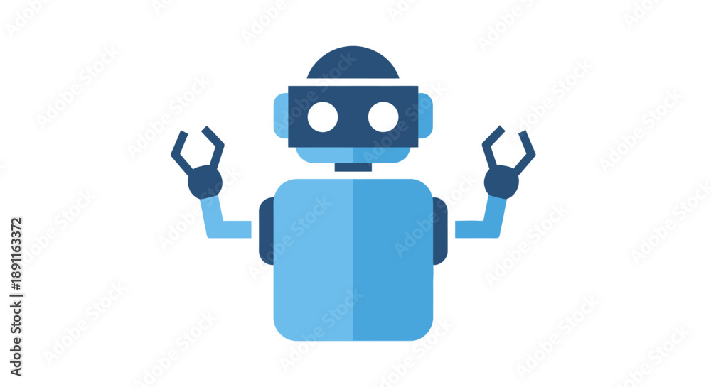 Fototapeta premium Modern blue robot illustration for technology automation and artificial intelligence