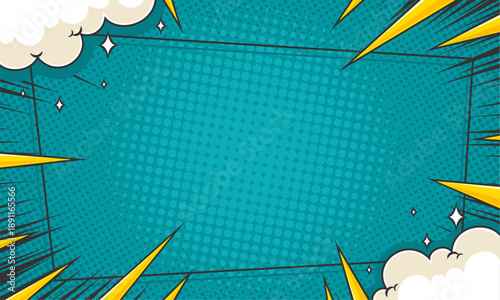 Flat comic retro background art 