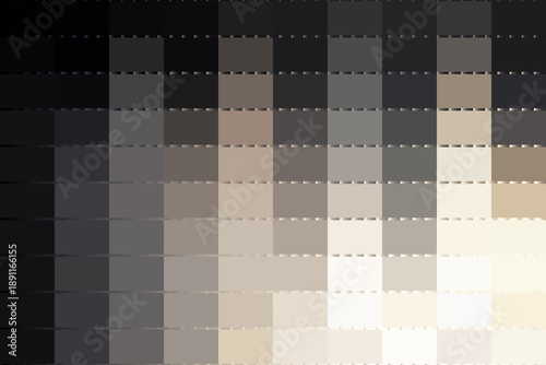 A color palette showcasing a gradient of various shades of gray and beige tones in a pixelated format