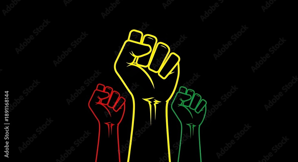 Fototapeta premium United fists in solidarity
