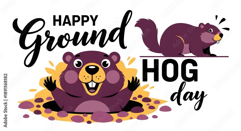 Fototapeta premium Celebrate ground hog day