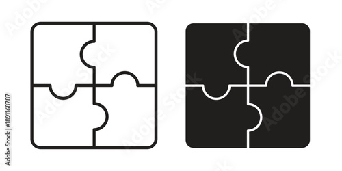 Puzzle icon for templates, web design and infographics. EPS10