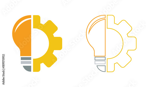 Light bulb idea icon illustration. Simple light bulb icon representing idea, innovation, creativity, inspiration, and problem solving concept on white background.
