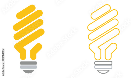 Light bulb idea icon illustration. Simple light bulb icon representing idea, innovation, creativity, inspiration, and problem solving concept on white background.
