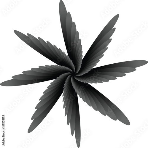 unique flower design in vector black and  anthracite grey