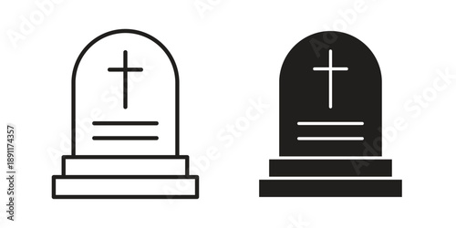 Tombstone icon for templates, web design and infographics. EPS10