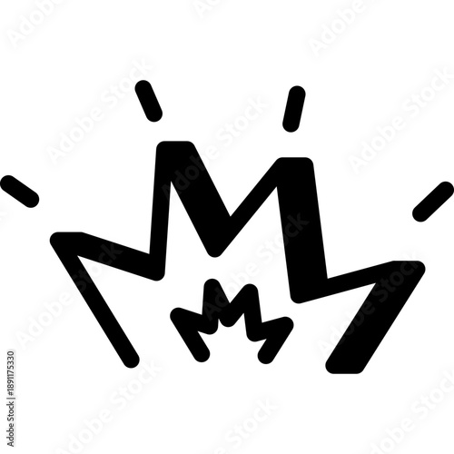 Explosion icon, blast, impact or sudden damage event