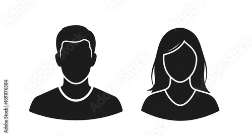 Silhouette of a man and a woman side by side.