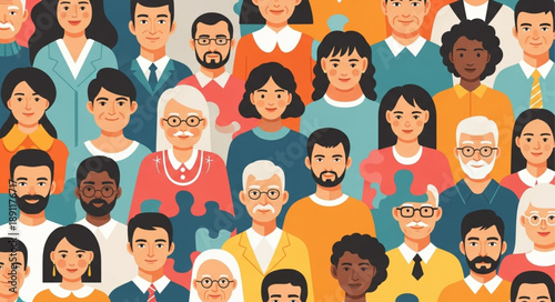 Diverse group of people of different ages and ethnicities.