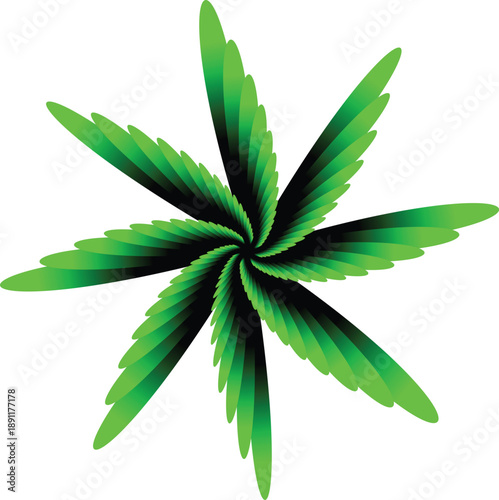 unique flower design vector green and black