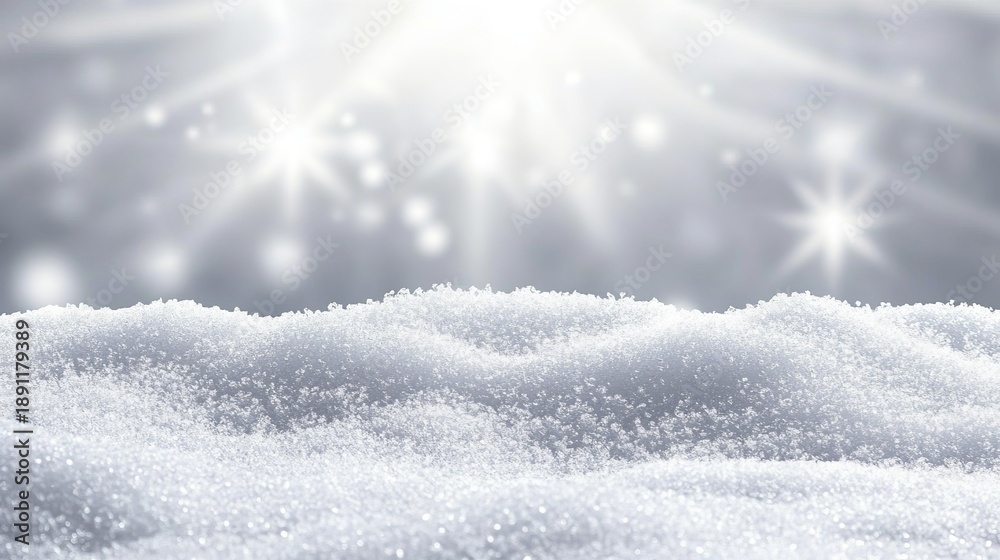 Fototapeta premium Enchanting Sparkling Winter Wonderland With Bright Light Rays, Fresh Snow, And Holiday Atmosphere