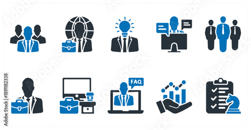 A set of 10 mix icons as team, international business, ideas