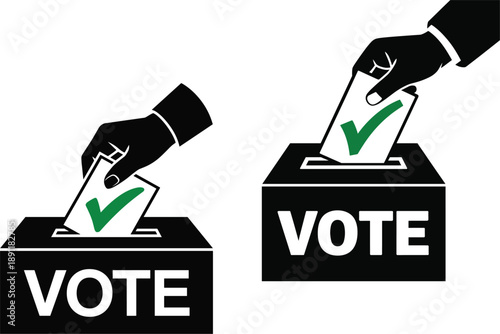 Ballot Box Voting Icon Illustration Vector