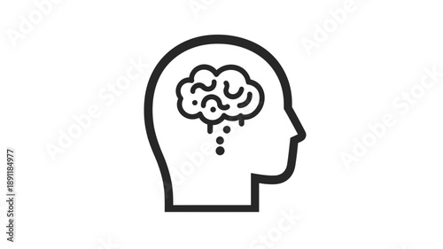 Human Head with Brain Illustration 1.