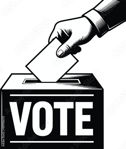 Voting Ballots and Hands vector, symbol, icon