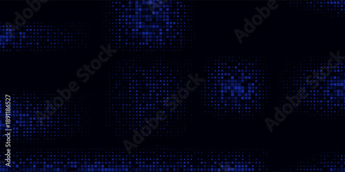 Led screen light background texture with pixel pattern. Digital tv display wall panel in blue, pink and purple gradient. Abstract bright television videowall grid vector design template with circle