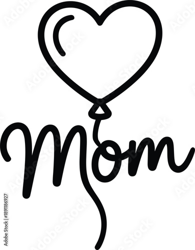 Mom happy mothers day heart shape vector file