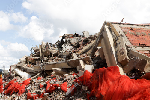 Bild auf Leinwand The Remains of The Torre Palace Hotel in Brasilia that was demolition in a contr