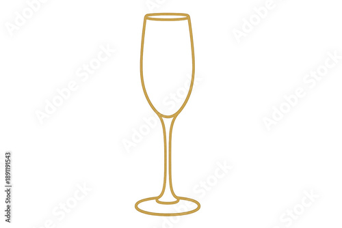 Golden champagne flute outline celebrating special occasion