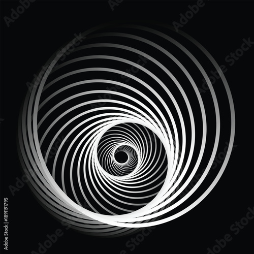 Obraz na plátně Concentric vortex spirals create hypnotic depth illusion in grayscale motion
