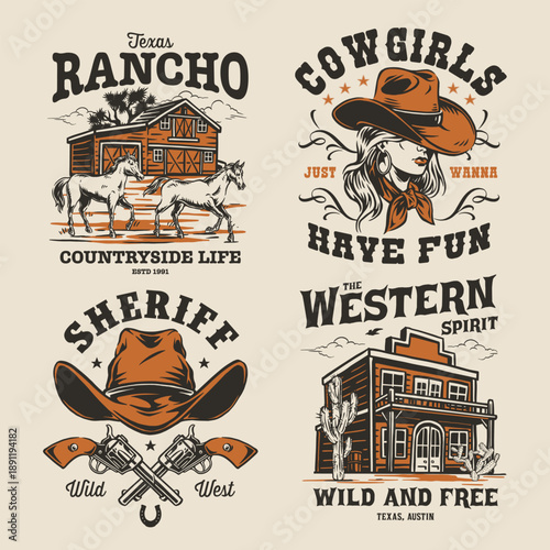 Wild west cowgirls in Texas