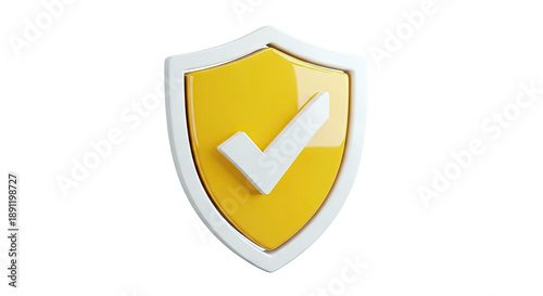 Yellow Shield with White Checkmark - 3D Icon Free Download Yellow Shield with White Checkmark - 3D Icon - GFXLoad