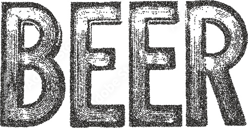 Beer retro y2k stipple design beverage halftone brutalist urban vector png with clear background, ale 2000s photocopy grunge tattoo gen z effect