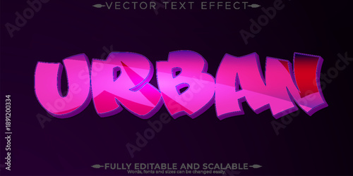 Graffiti text effect, editable spray and street text style