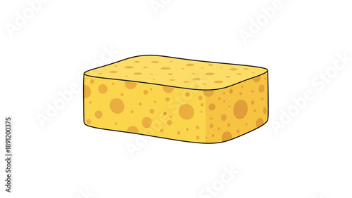 Yellow rectangular sponge with circular pores