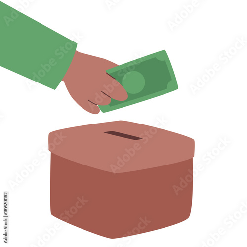 hand holding money for donation