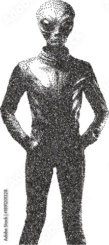 Alien y2k retro stipple art ufo brutalist halftone vector png transparent, galaxy 2000s photocopy effect tattoo aesthetic