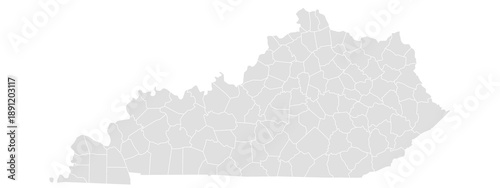 Kentucky map. Kentucky administrative map. counties map of Kentucky, empty map of Kentucky