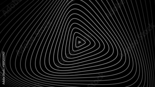 A seamless triangular Trippy loop in black and grey with infinite illusional concept, in 4k format, perfect for branding, websites, online games etc 