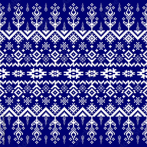 Christmas fair isle pattern design for fashion textiles, knitwear and graphics