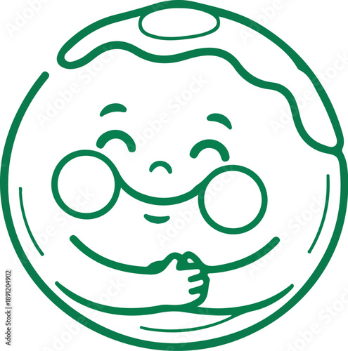 Cute cartoon face with glasses and happy expression.