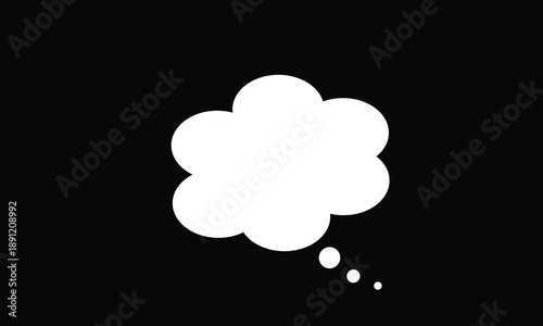 Think bubble isolated. Trendy think bubble in flat style. Modern template for social network and label. Creative thought balloon. Cloud line art, Dream isolated cloud vector EPS 10.