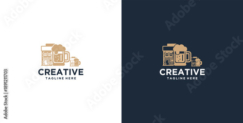 beer serving place vector logo