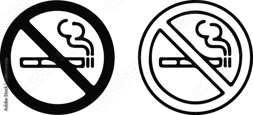 no smoking black two icon set vector illustration design 