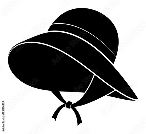 Vintage Bonnet Silhouette - Minimalist Vector