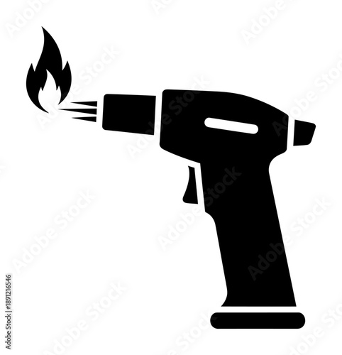 Blowtorch Culinary Illustration - Minimalist Vector