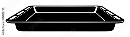 Baking Sheet Vector - Minimalist Silhouette