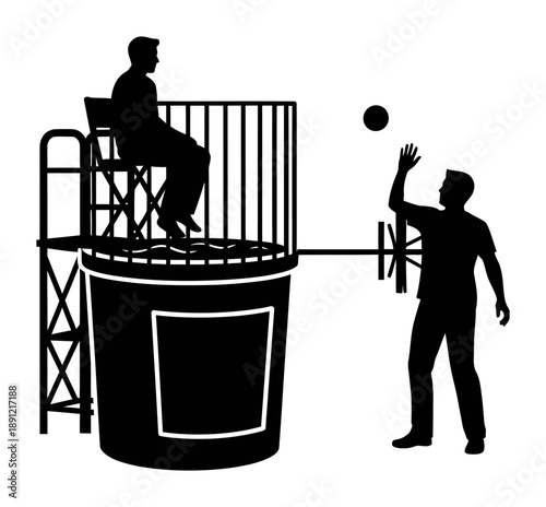 Dunk Tank Silhouette - Minimalist Vector