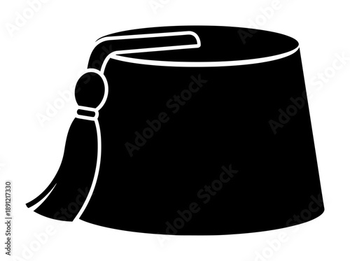 Fez Hat Silhouette - Minimalist Vector Illustration