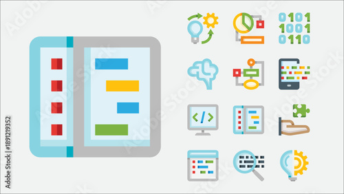 Programming and coding icons set